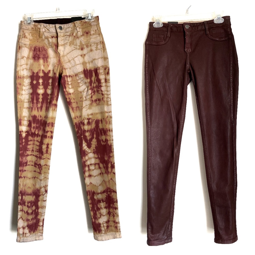 BleuLab Reversible Tie Dye/Maroon Jeans